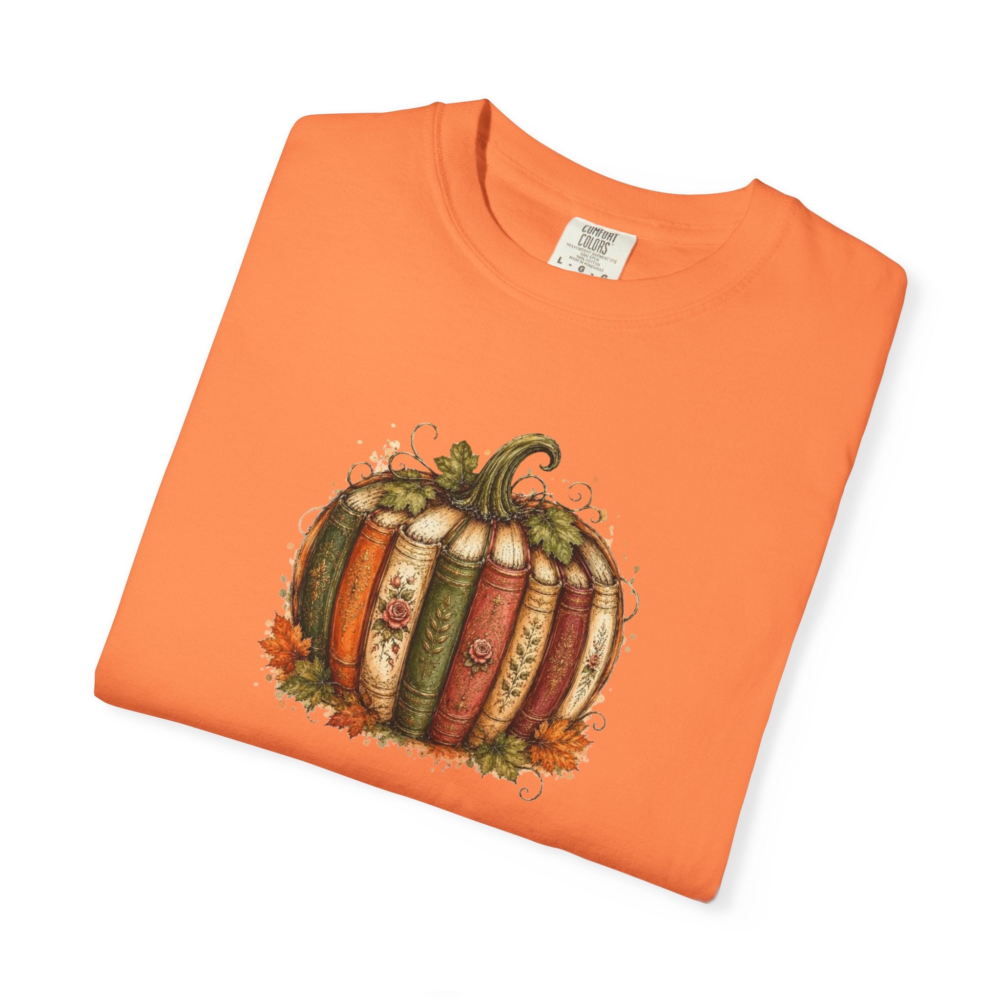 Vintage Fall Pumpkin Book Graphic T-Shirt