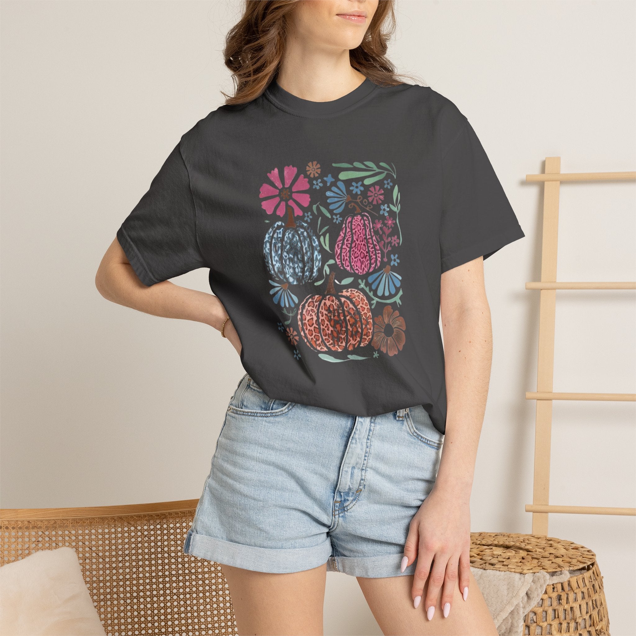 Autumn Floral Pumpkins T-Shirt