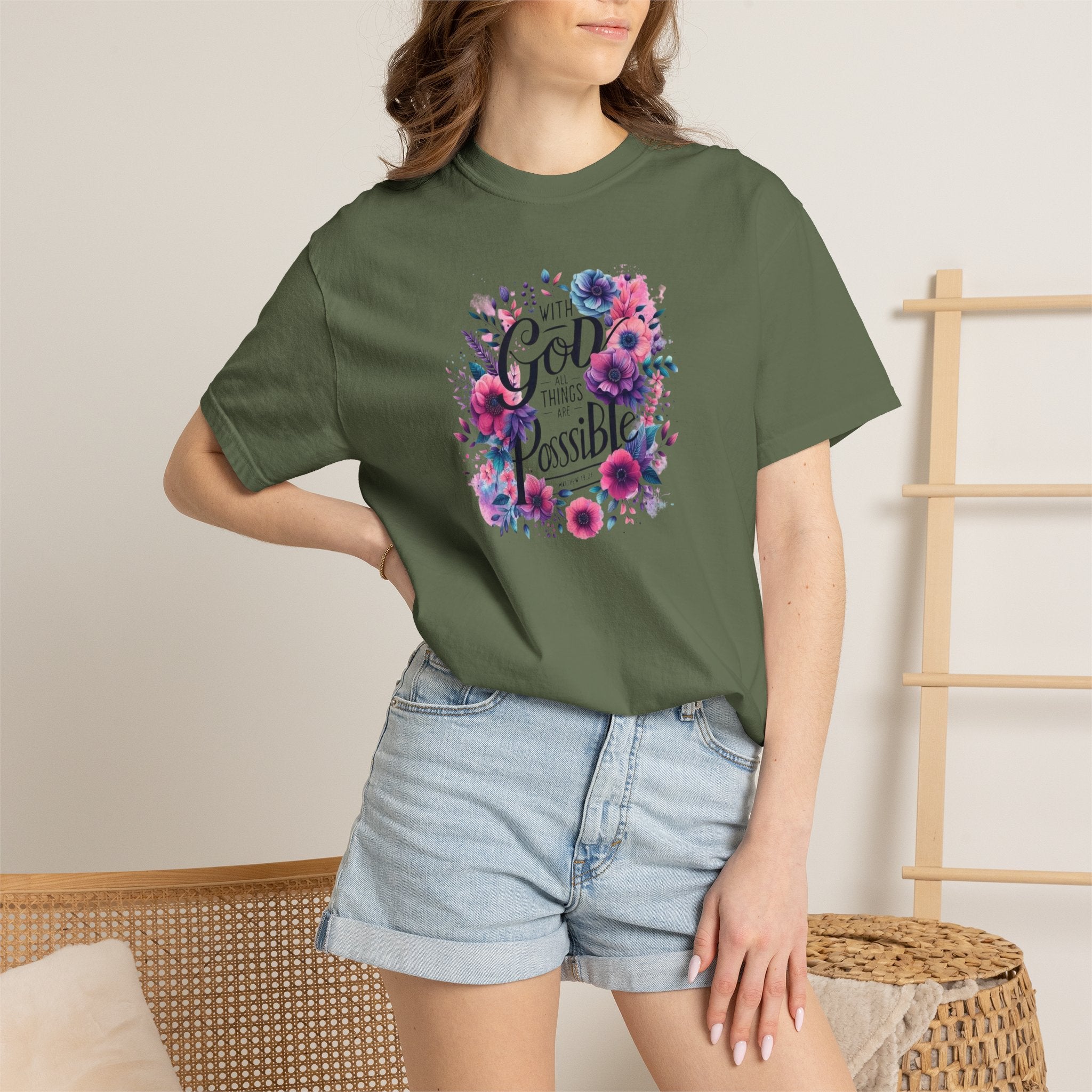 God Is Possible Floral T-Shirt