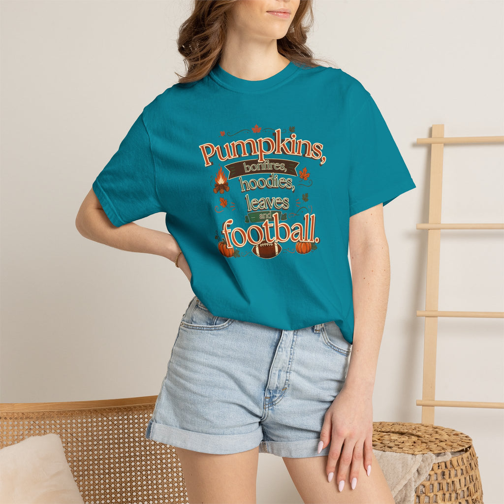 Fall Pumpkins Hoodies Leaves Football T‑Shirt