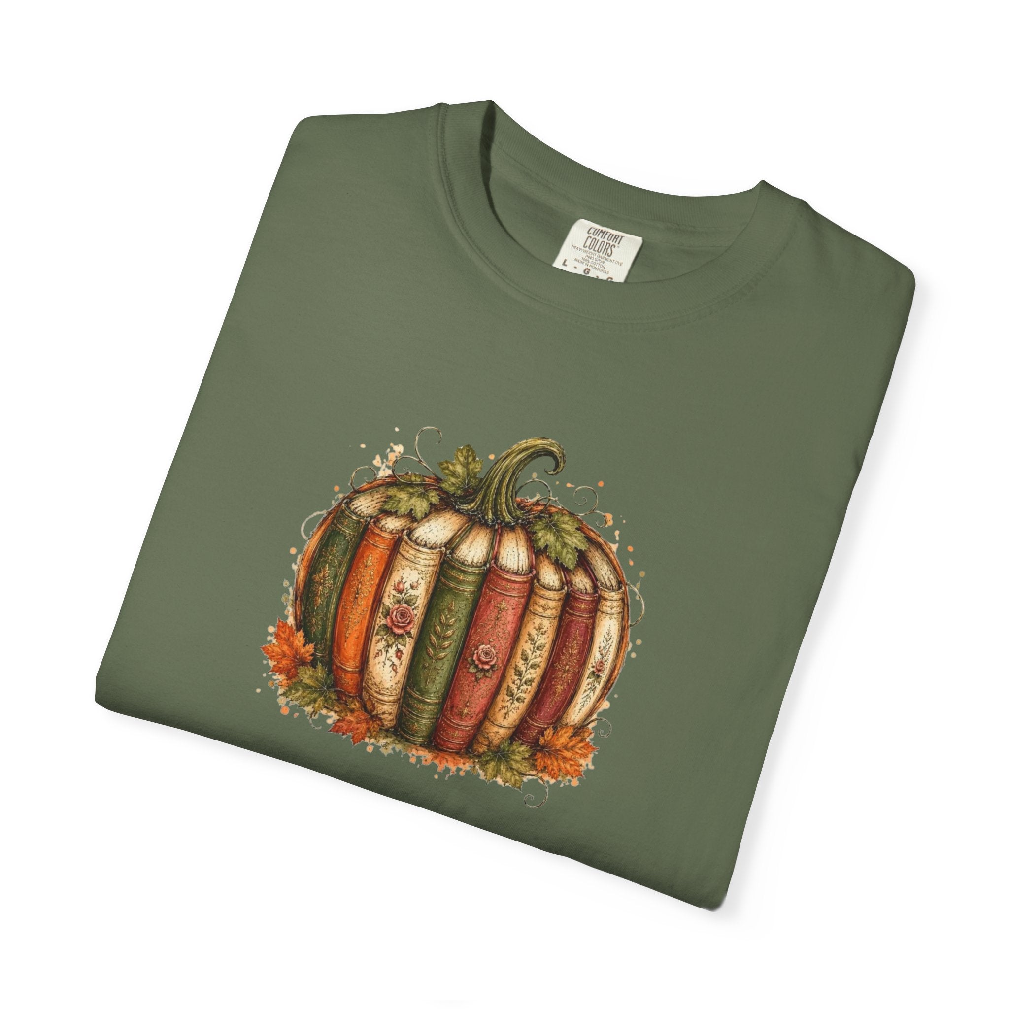 Vintage Fall Pumpkin Book Graphic T-Shirt