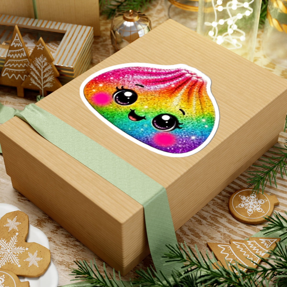 Rainbow Glitter Dumpling Sticker