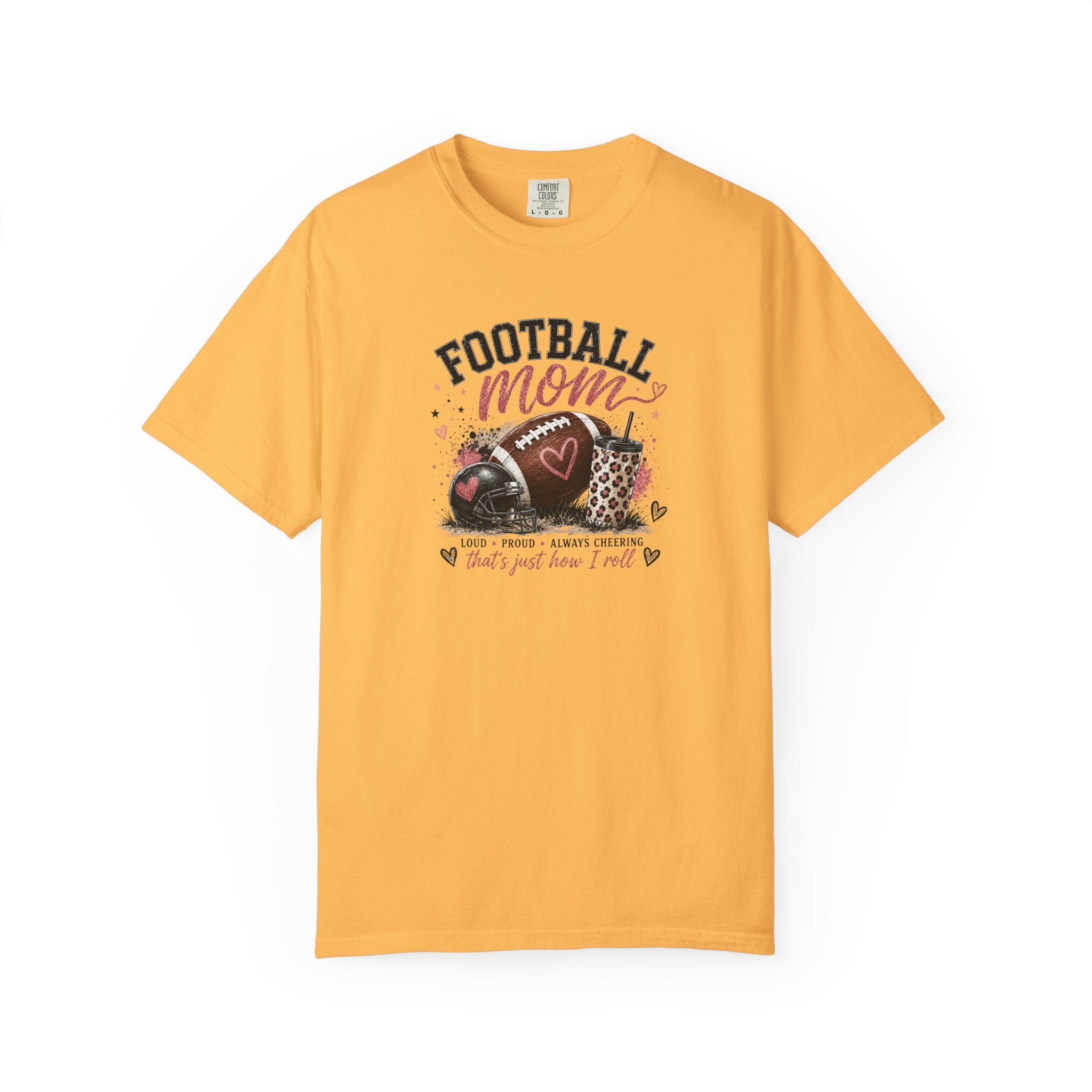 Football Mom T-Shirt — Leopard Heart Football Design