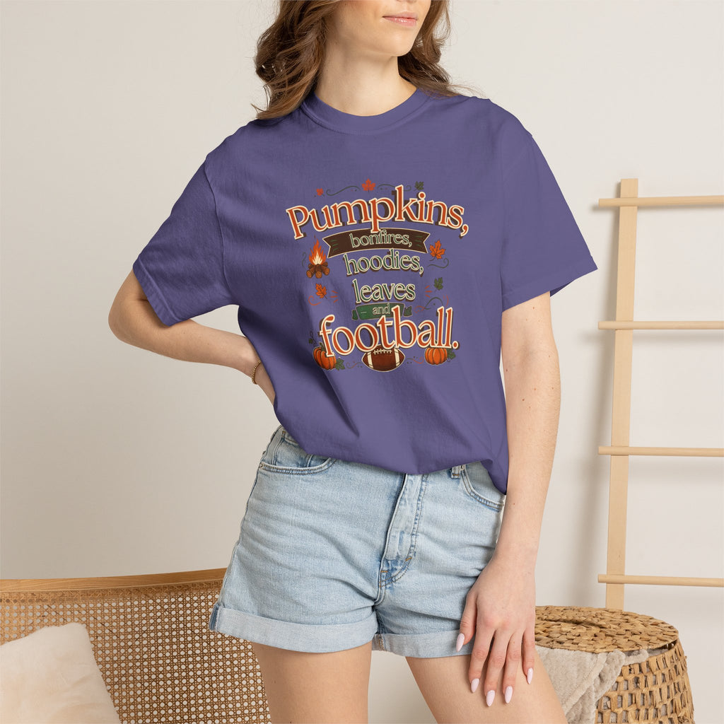 Fall Pumpkins Hoodies Leaves Football T‑Shirt