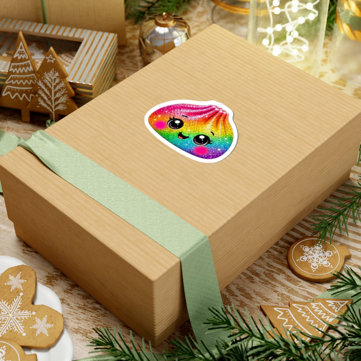 Rainbow Glitter Dumpling Sticker