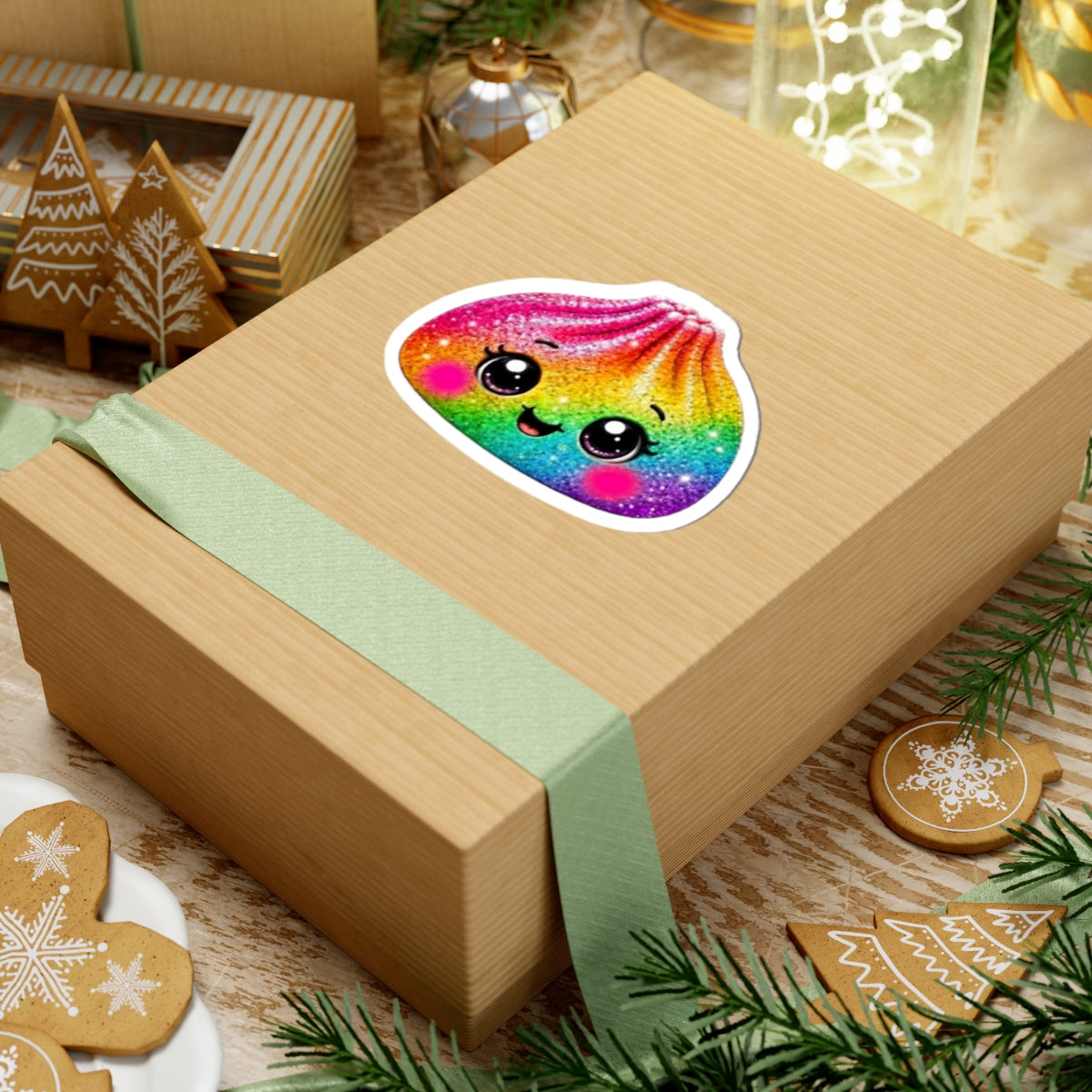 Rainbow Glitter Dumpling Sticker