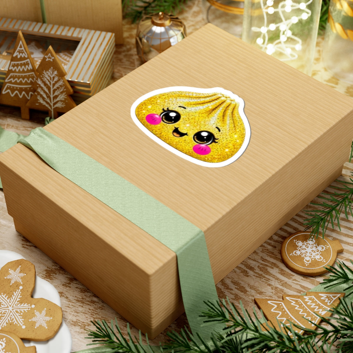 Kawaii Dumpling Glitter Sticker