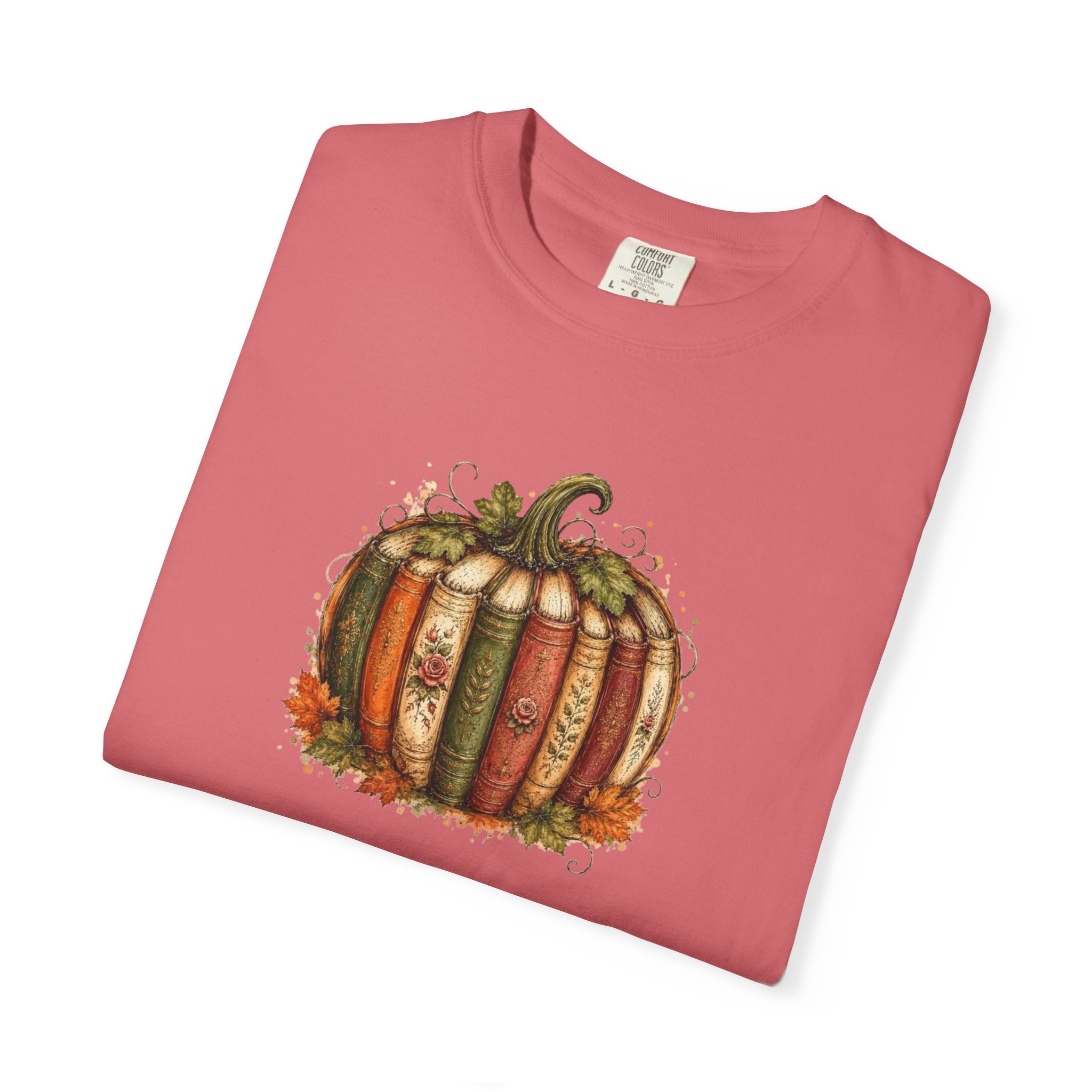 Vintage Fall Pumpkin Book Graphic T-Shirt