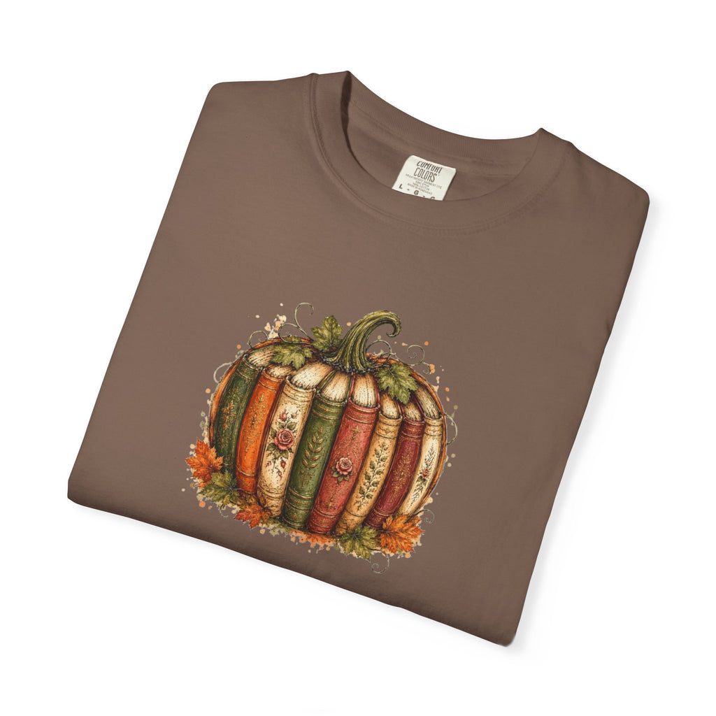 Vintage Fall Pumpkin Book Graphic T-Shirt
