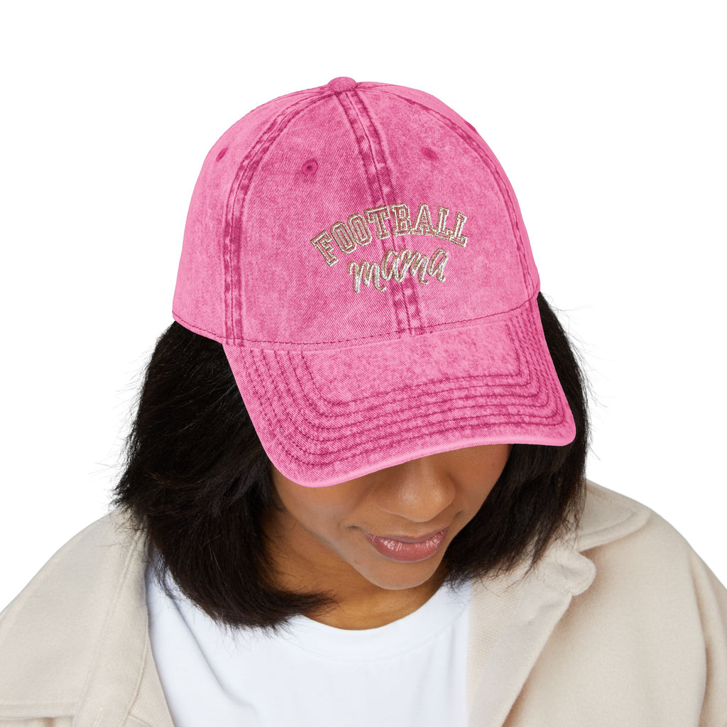 Football Mama Vintage Embroidered Cap