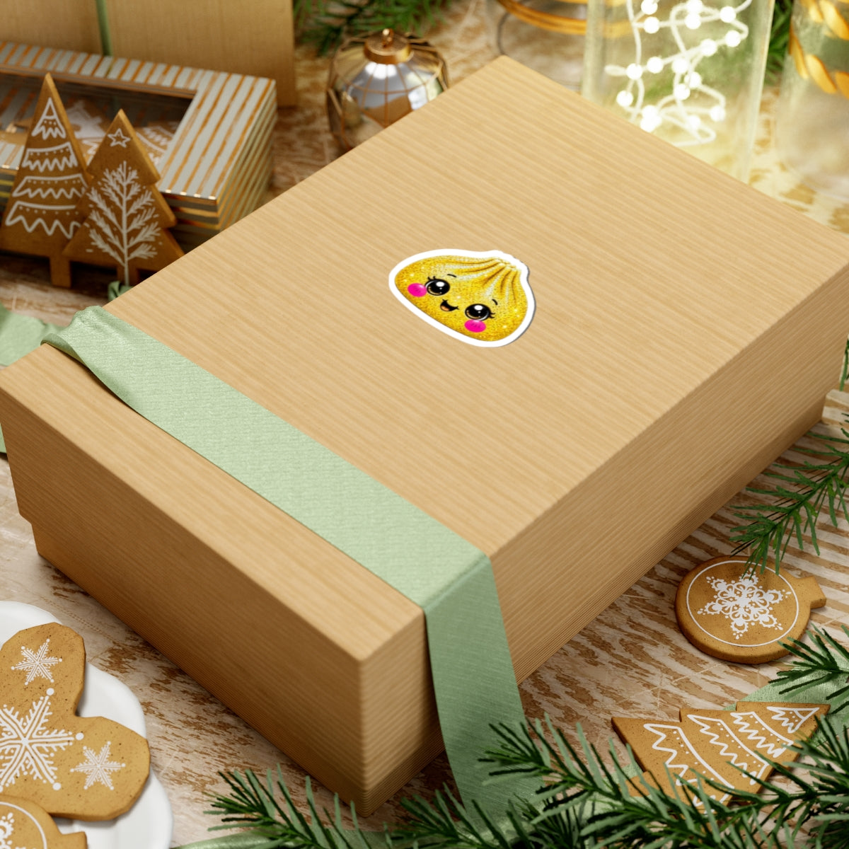 Kawaii Dumpling Glitter Sticker