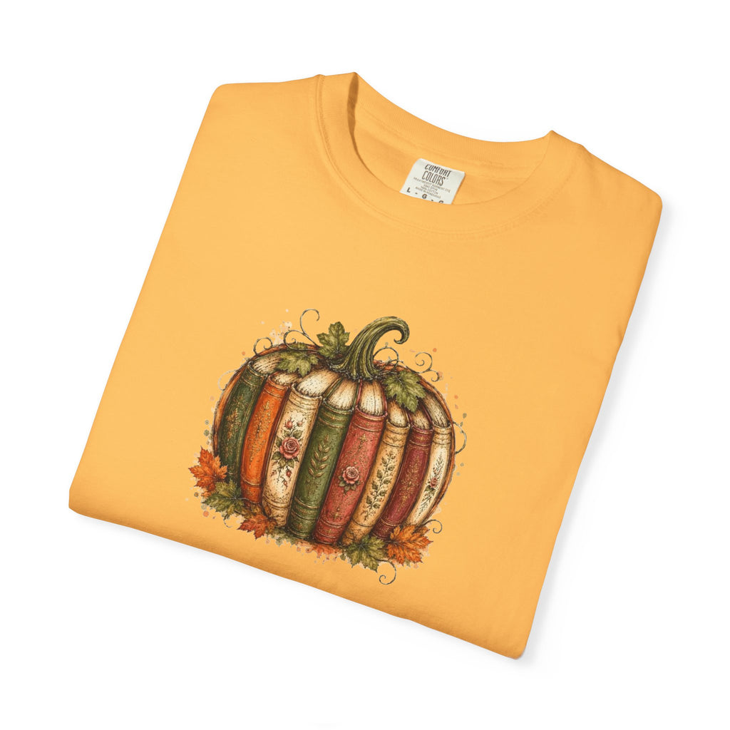 Vintage Fall Pumpkin Book Graphic T-Shirt