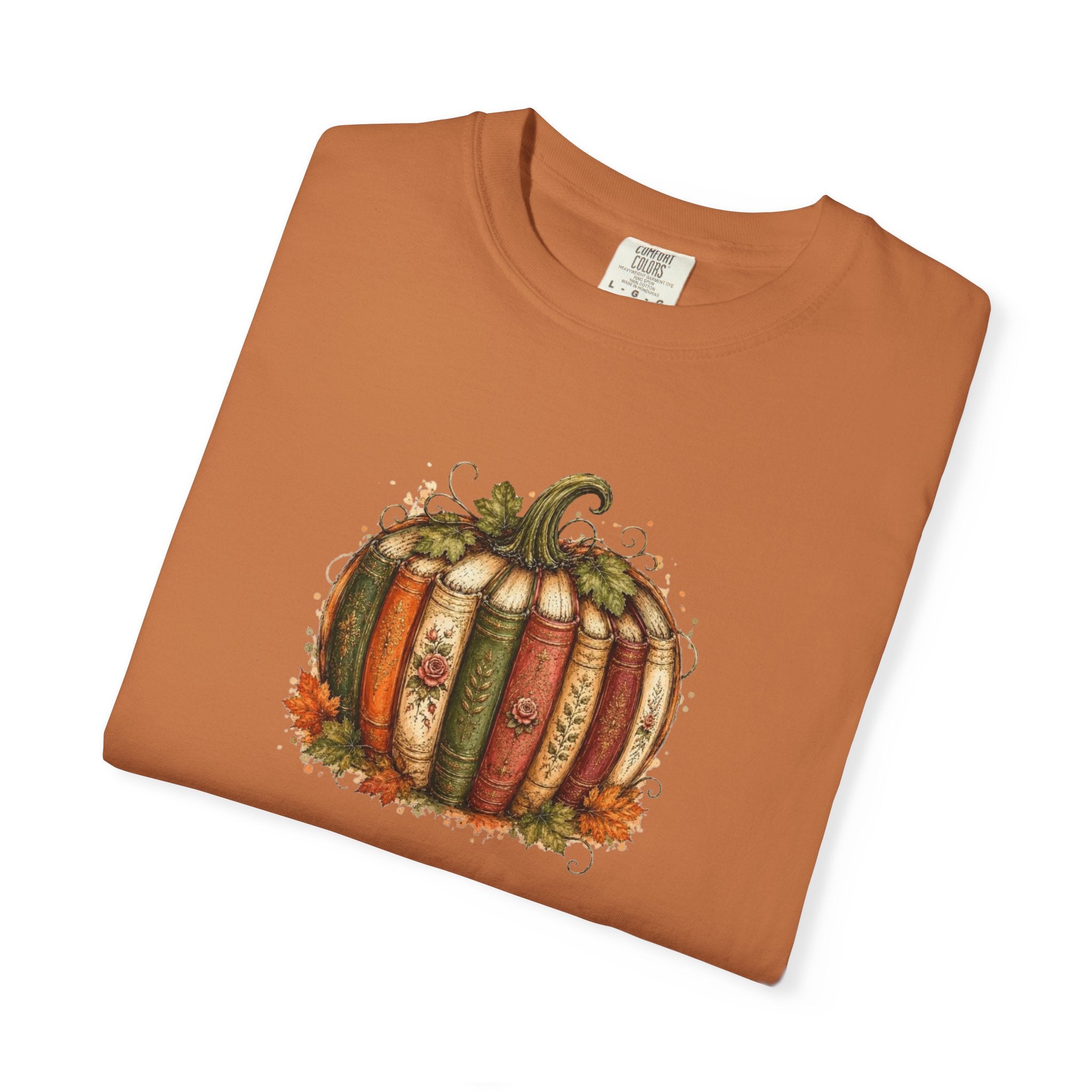 Vintage Fall Pumpkin Book Graphic T-Shirt