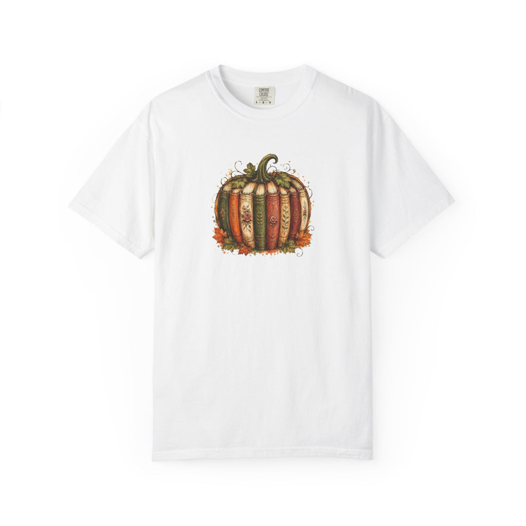 Vintage Fall Pumpkin Book Graphic T-Shirt