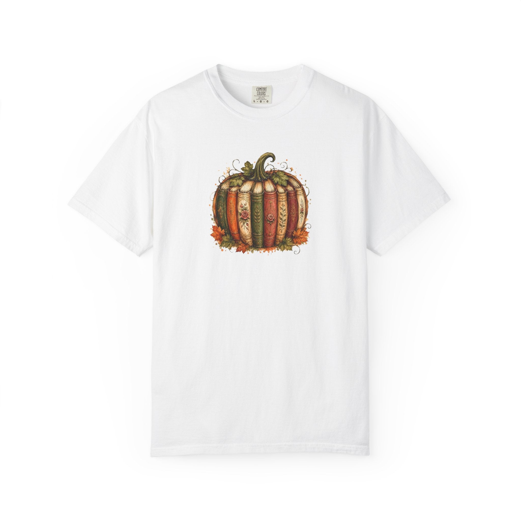 Vintage Fall Pumpkin Book Graphic T-Shirt