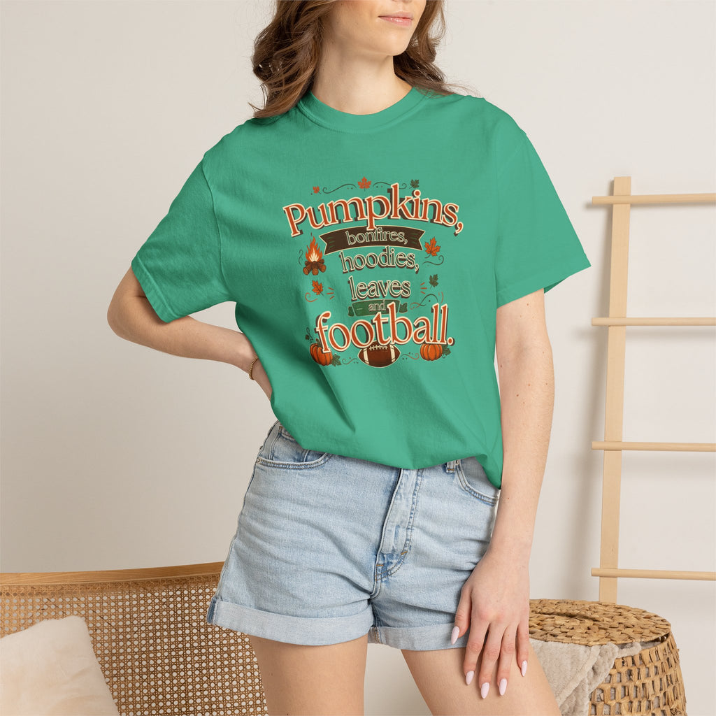 Fall Pumpkins Hoodies Leaves Football T‑Shirt