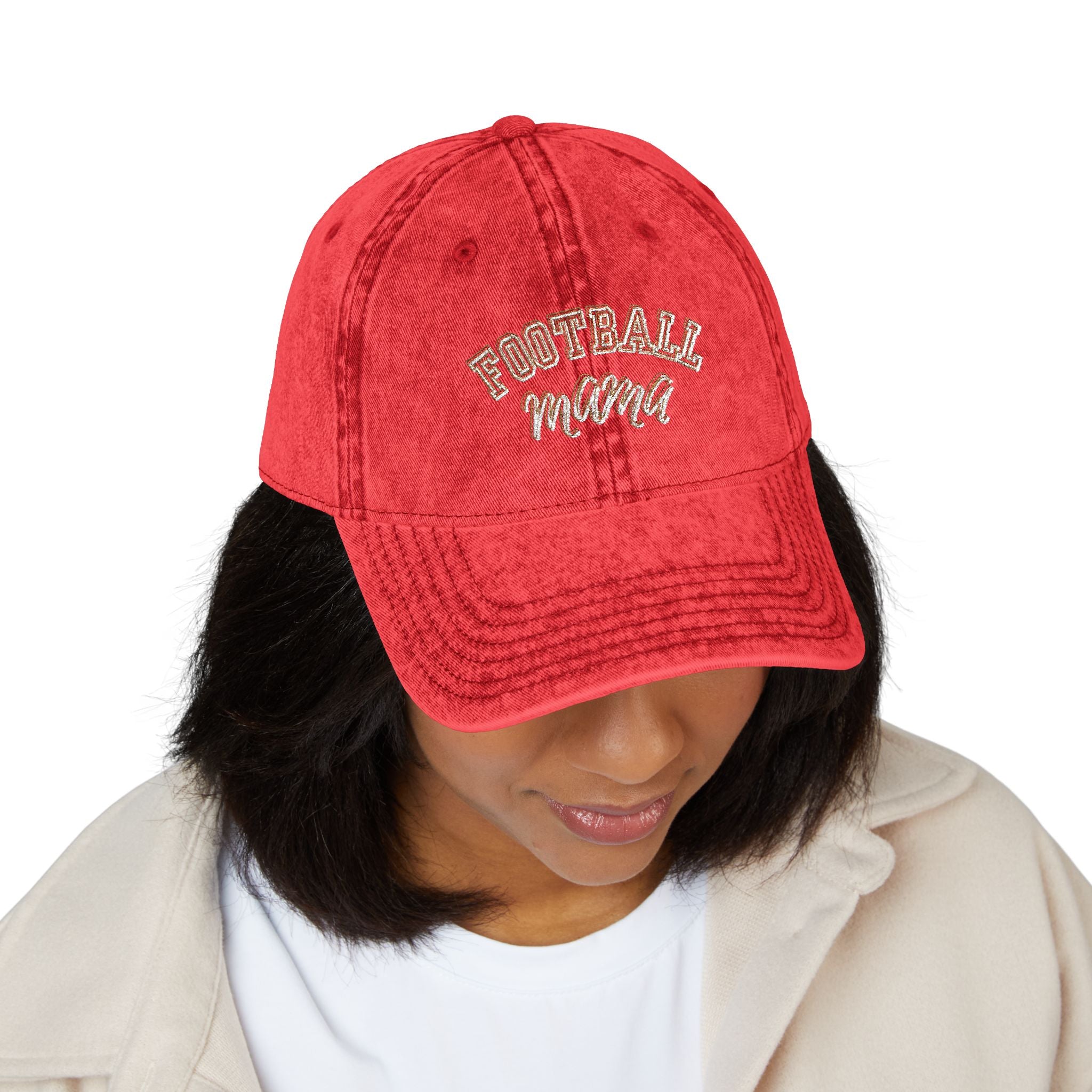 Football Mama Vintage Embroidered Cap