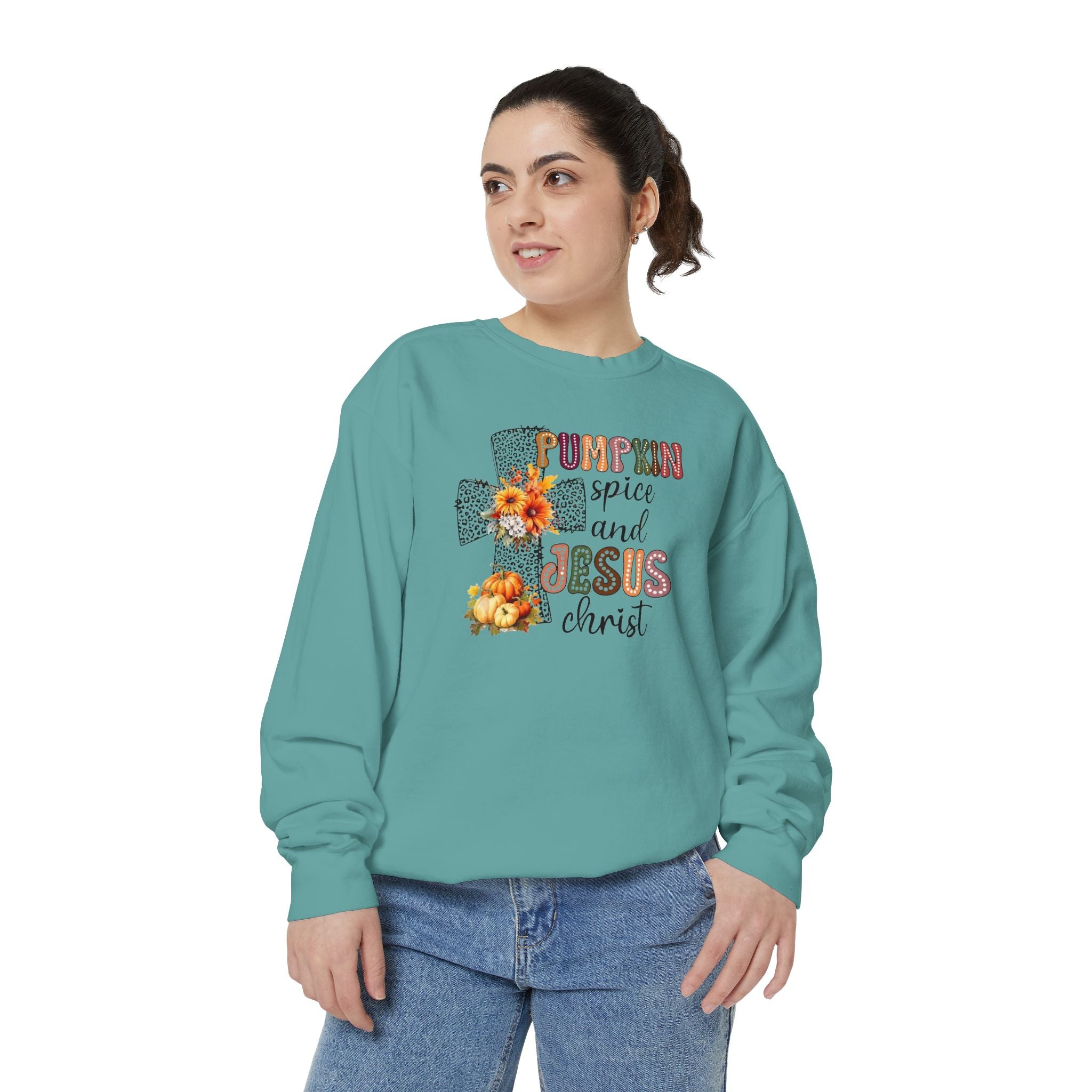 Fall Pumpkin Spice and Jesus Sweatshirt