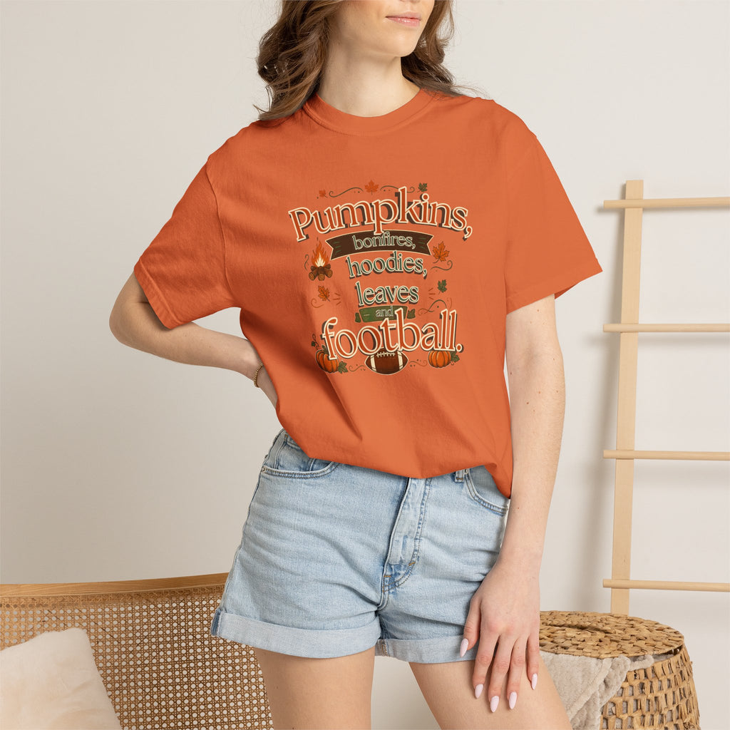 Fall Pumpkins Hoodies Leaves Football T‑Shirt