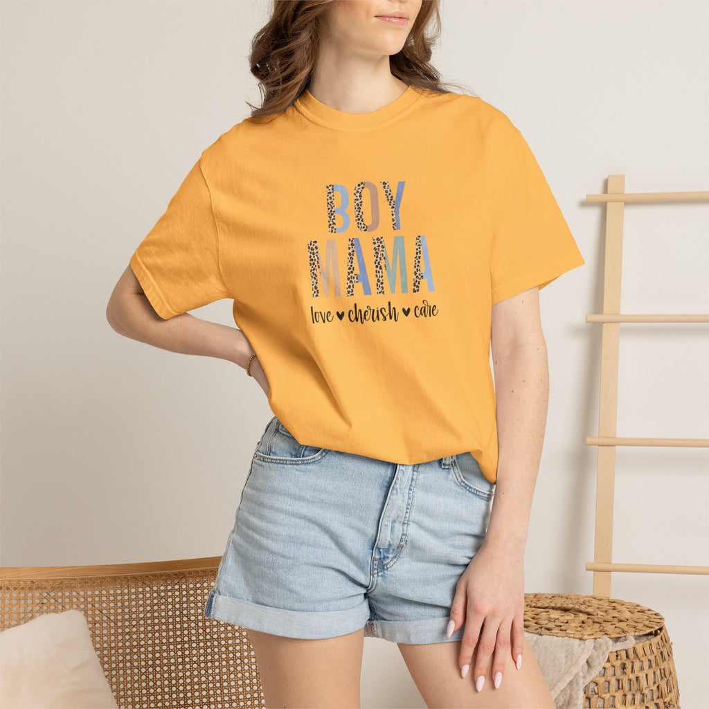 Boy Mama T-Shirt – Retro Floral 'Boy Mama' Tee with 'love  cherish  raise'