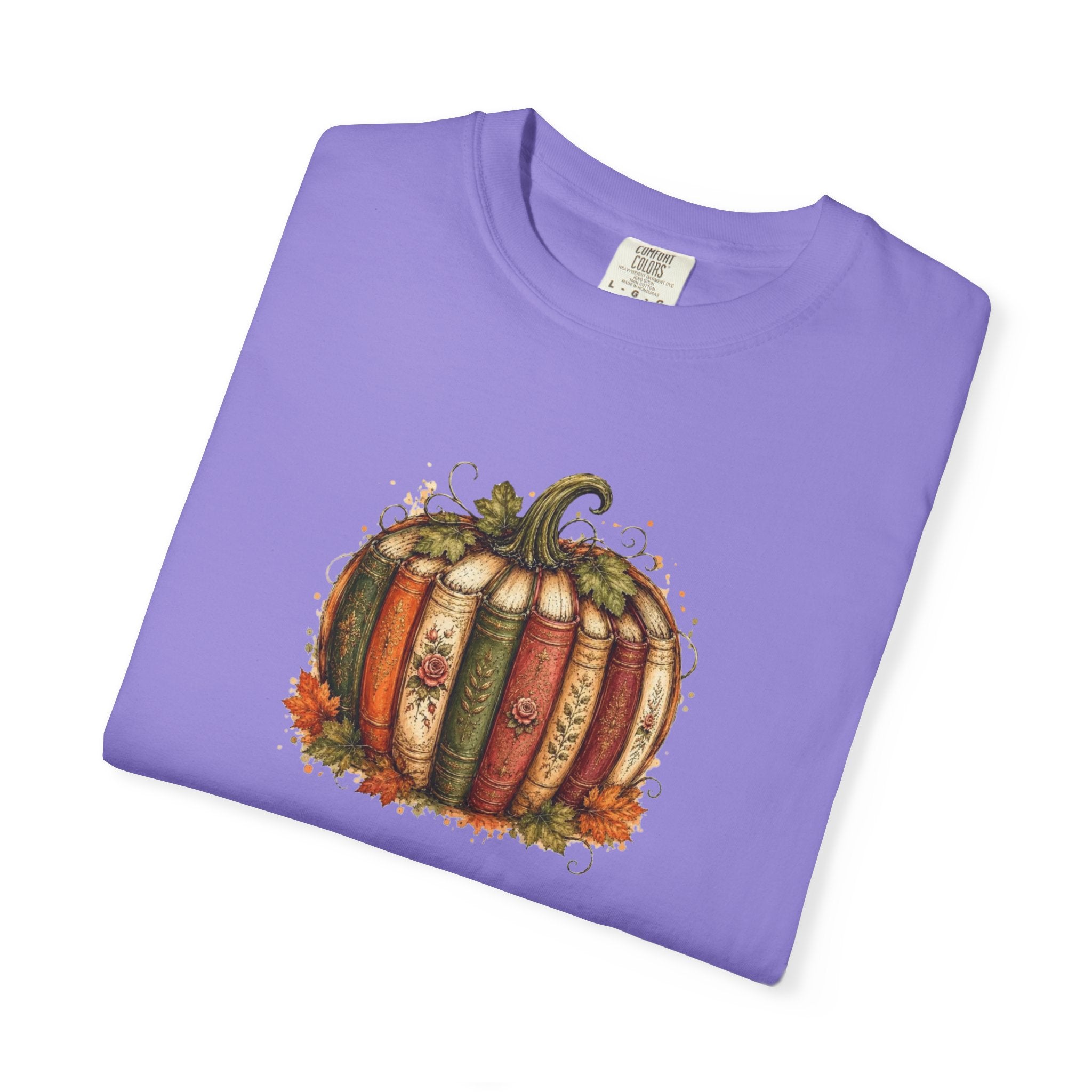 Vintage Fall Pumpkin Book Graphic T-Shirt