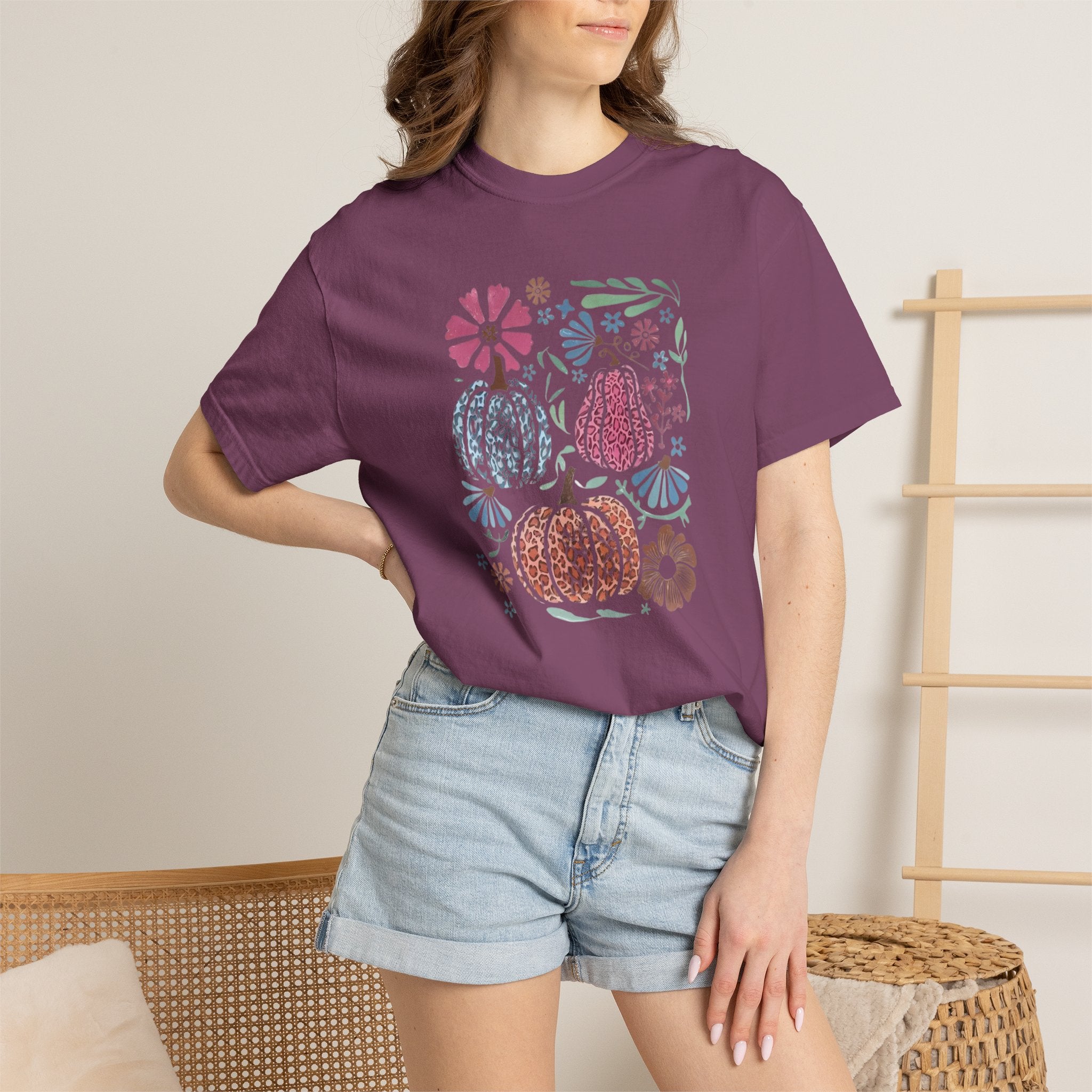Autumn Floral Pumpkins T-Shirt