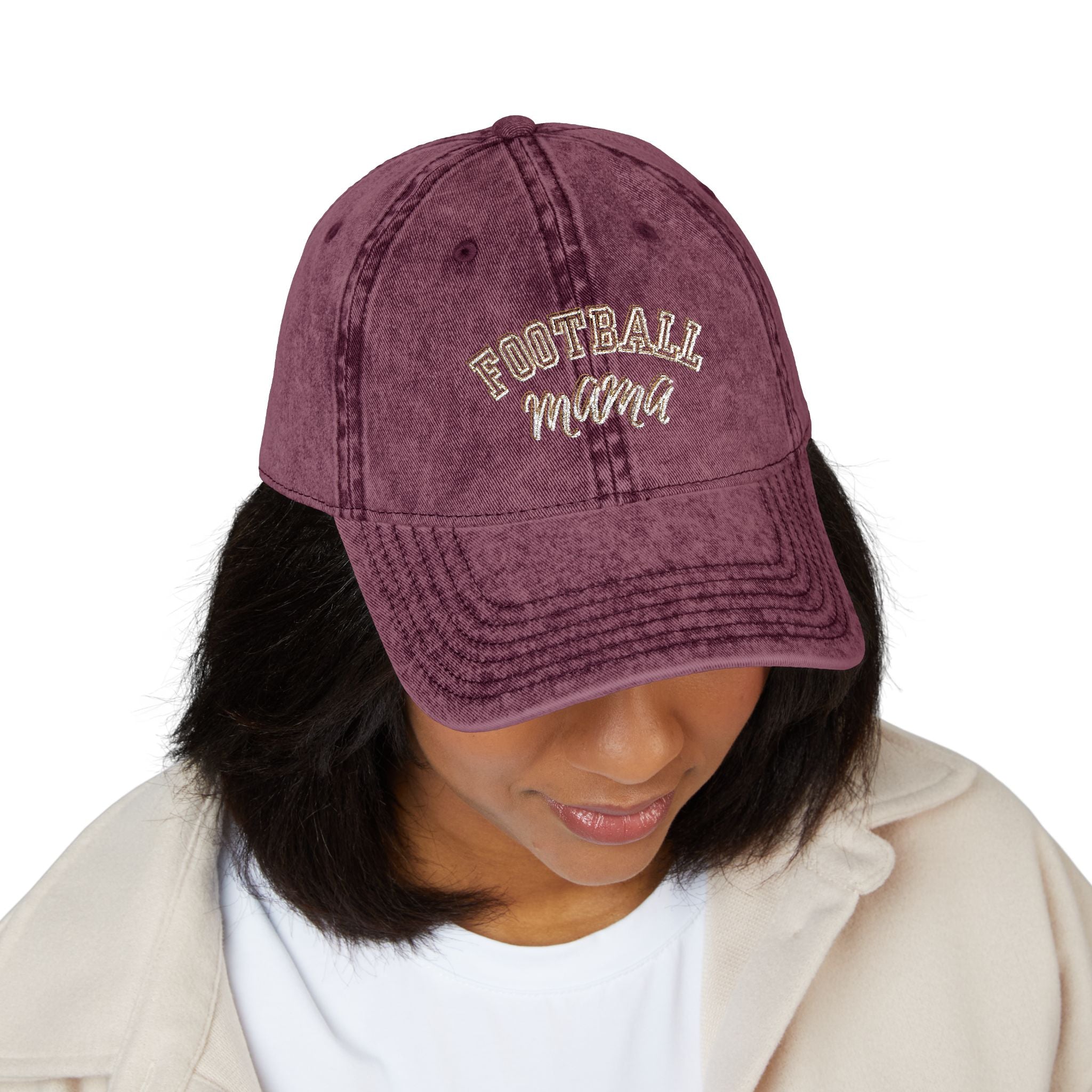 Football Mama Vintage Embroidered Cap