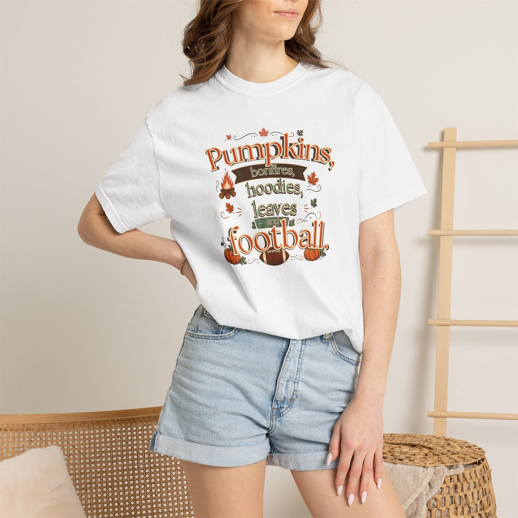 Fall Pumpkins Hoodies Leaves Football T‑Shirt