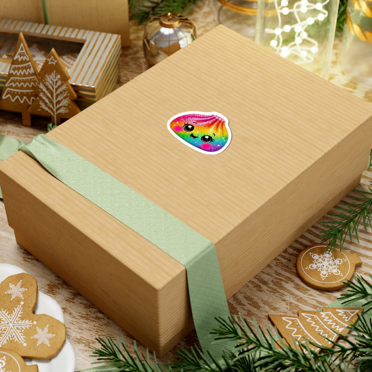 Rainbow Glitter Dumpling Sticker