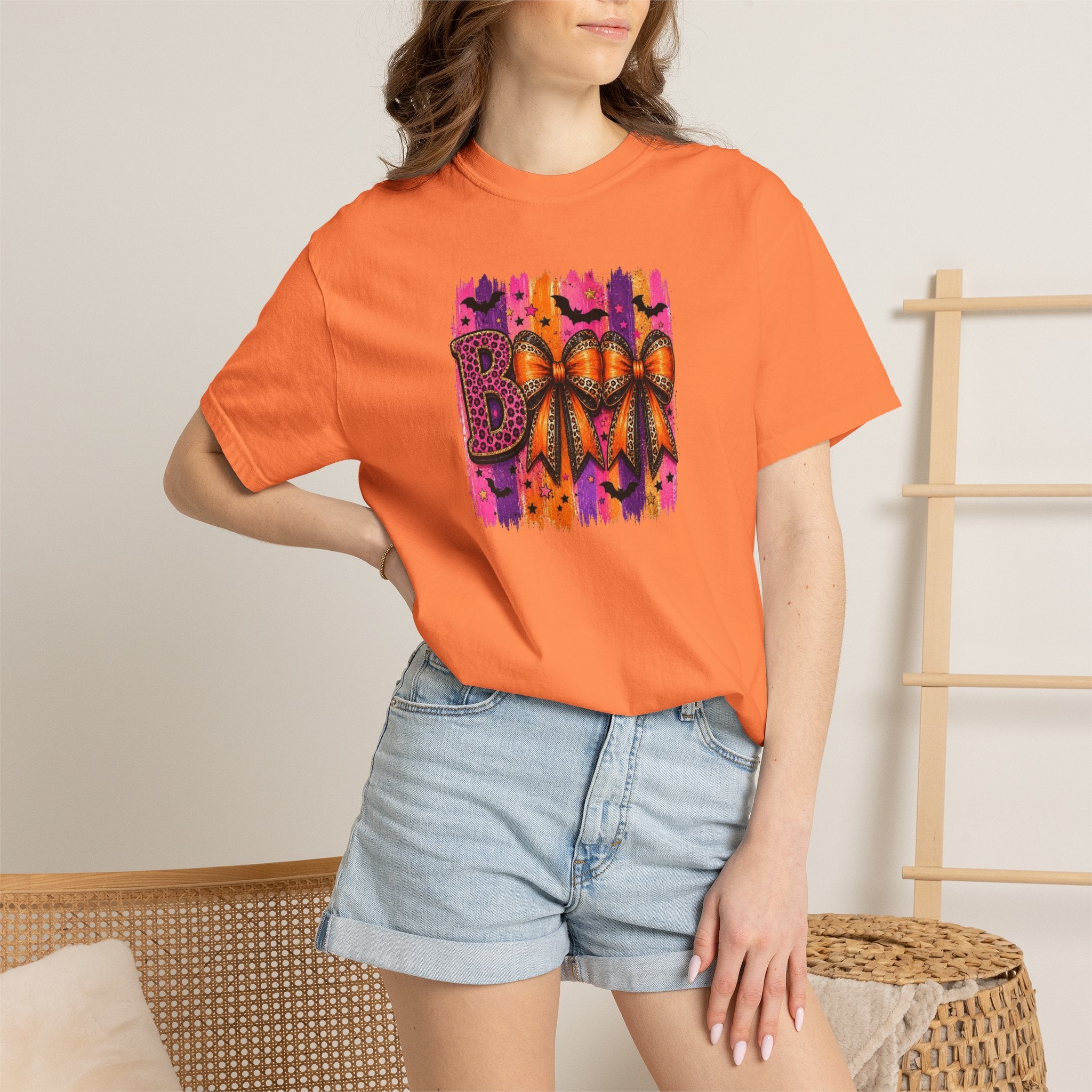 Boo Halloween Graphic T-Shirt — Colorful Spooky Pumpkin Design