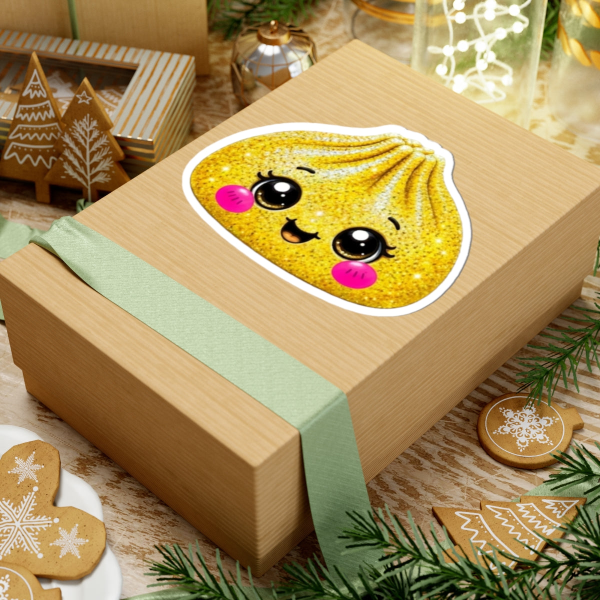 Kawaii Dumpling Glitter Sticker