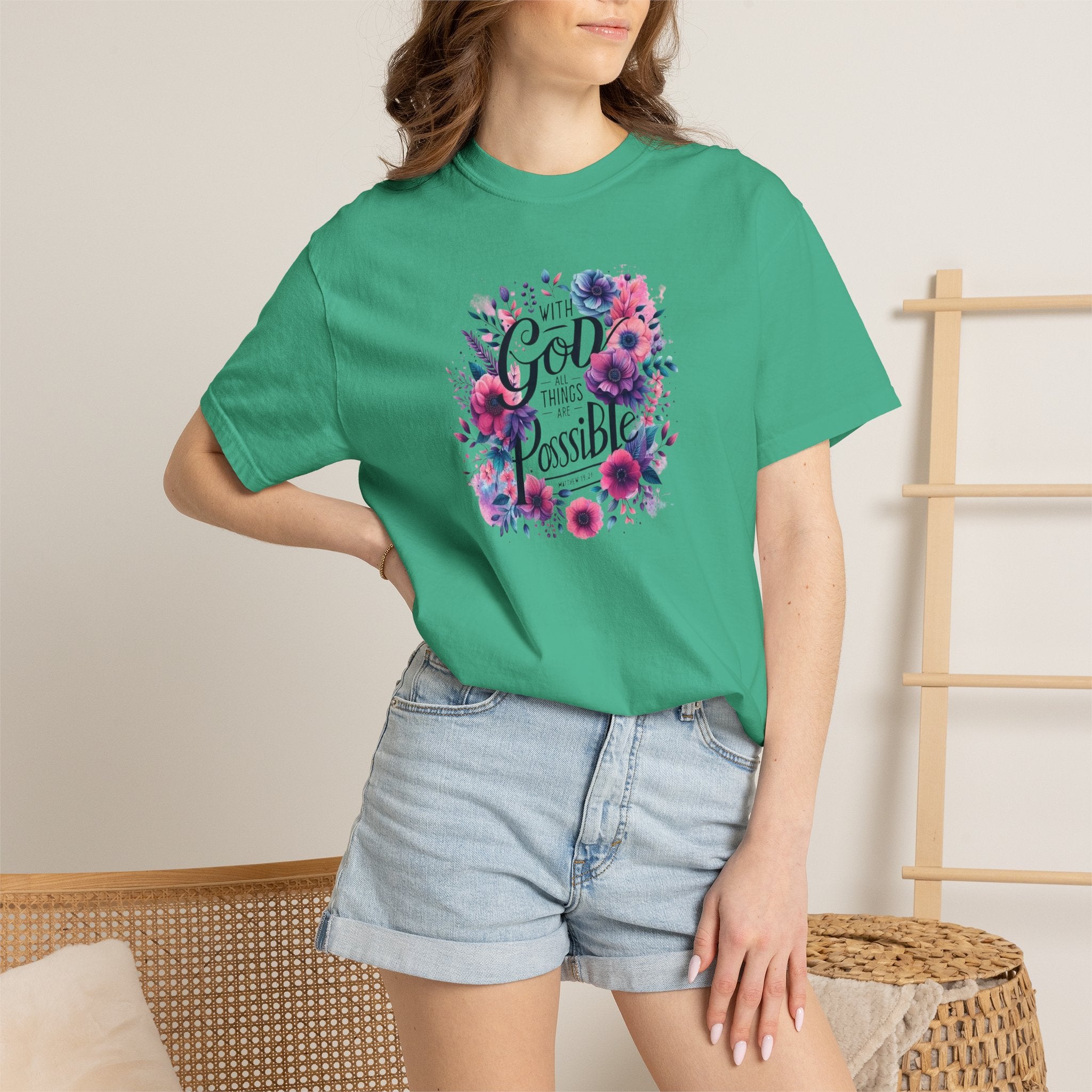 God Is Possible Floral T-Shirt