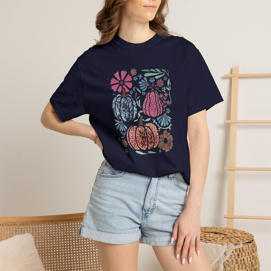 Autumn Floral Pumpkins T-Shirt
