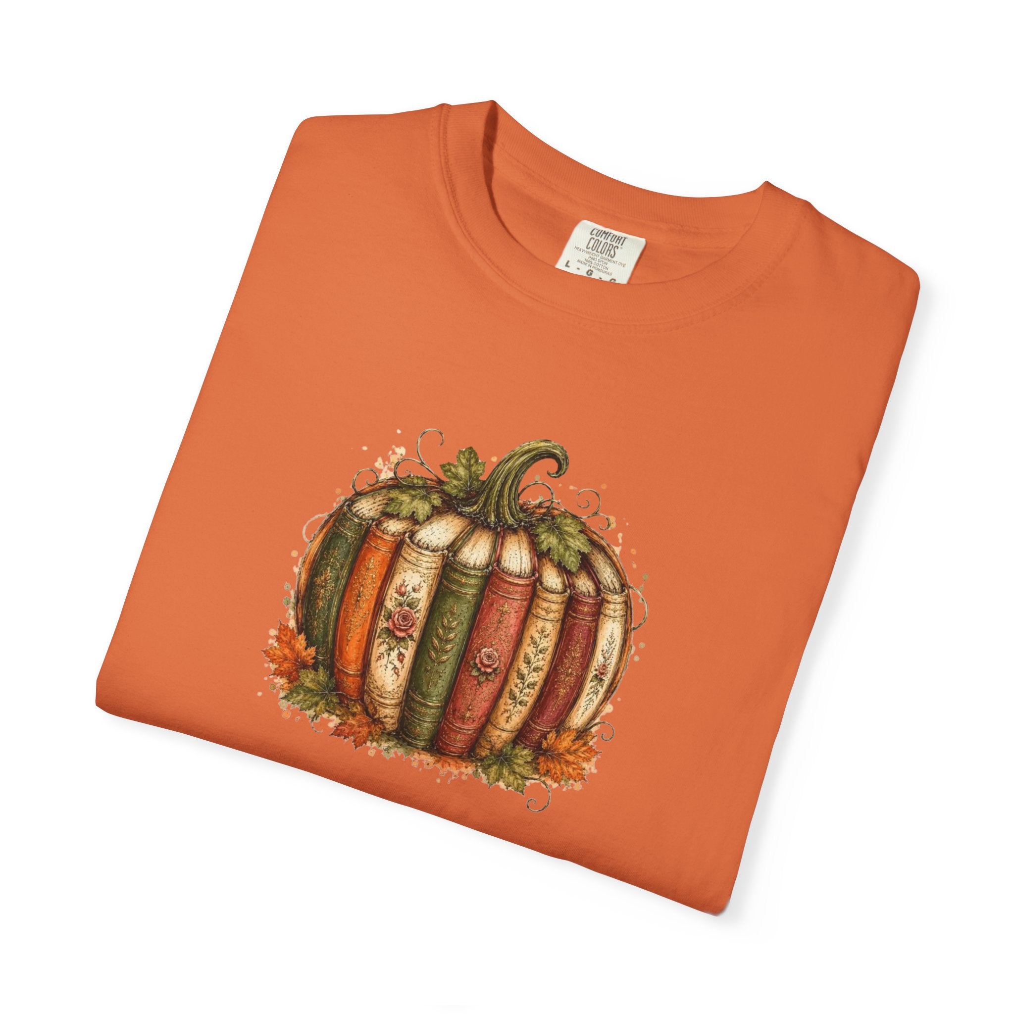 Vintage Fall Pumpkin Book Graphic T-Shirt