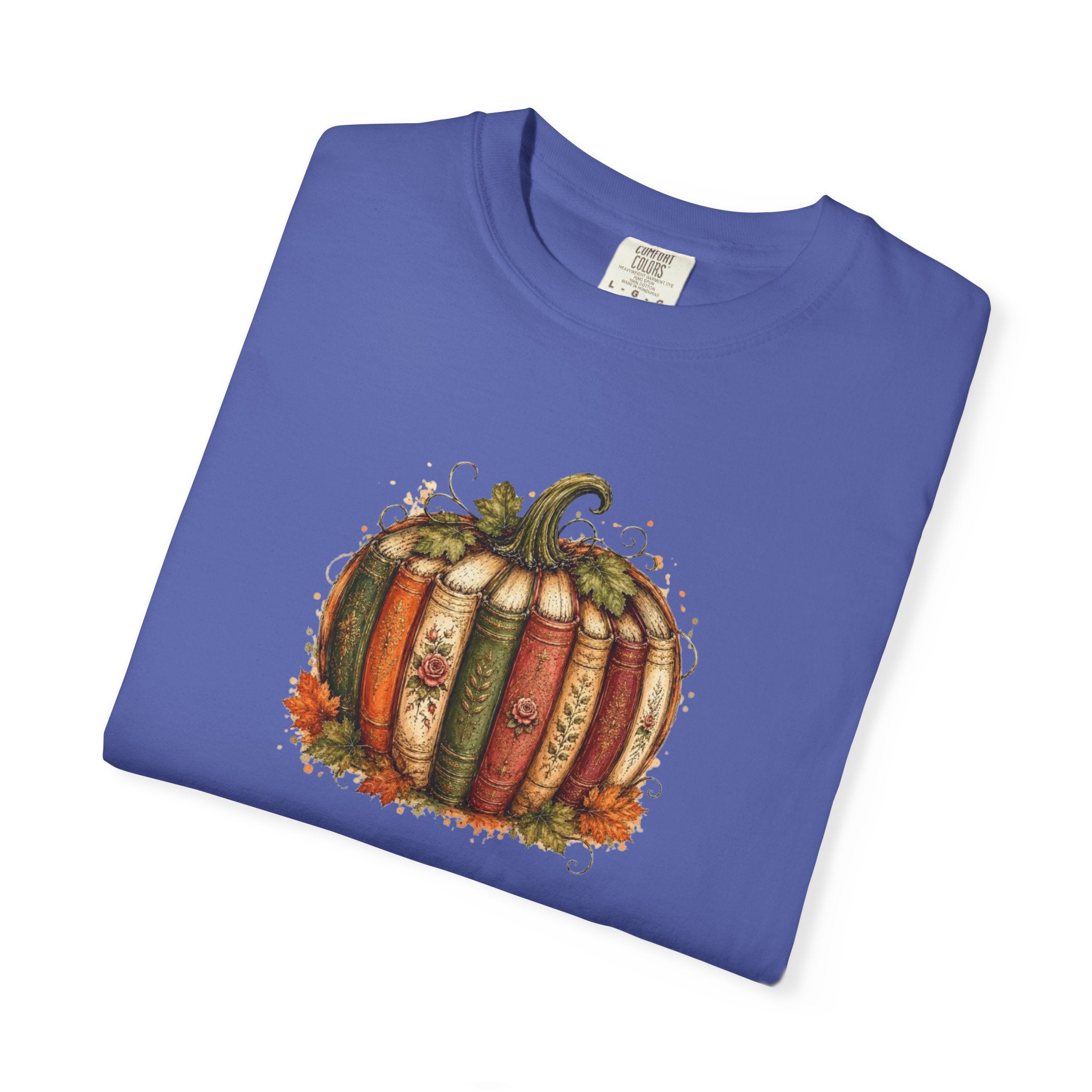 Vintage Fall Pumpkin Book Graphic T-Shirt