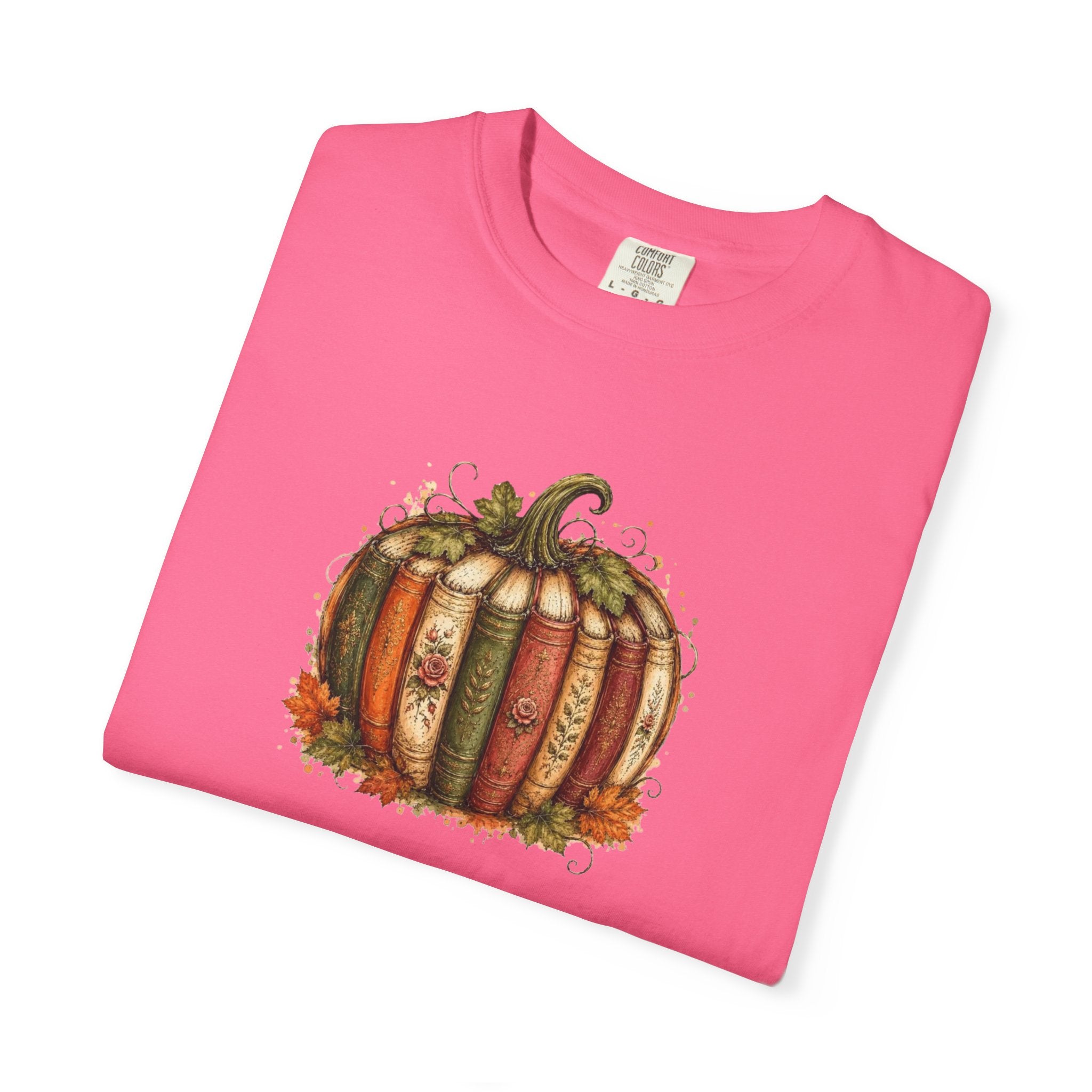 Vintage Fall Pumpkin Book Graphic T-Shirt