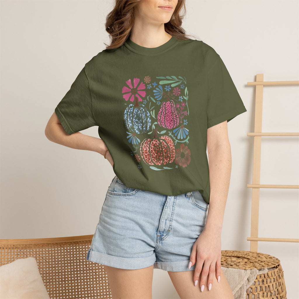 Autumn Floral Pumpkins T-Shirt